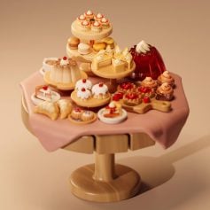 Cute table full of cakes