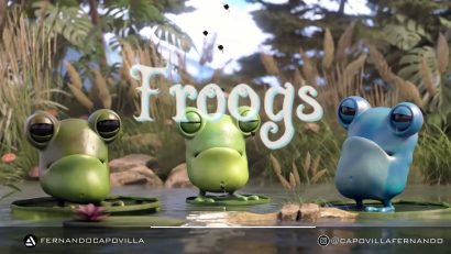 Froogs - three frogs and a crocodrile