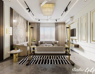 Living Room and Kitchen Render