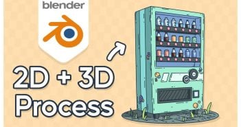 Creating a 2D/3D Vending Machine using Grease Pencil in Blender
