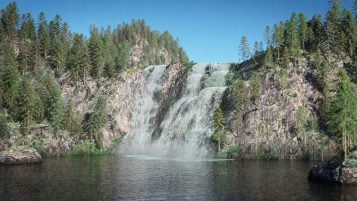 Mountain Lake Waterfall