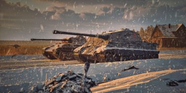 Tanks on a Snowy Road