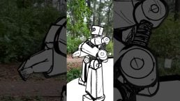 ThinkerBot + Bird (inktober in OpenBrush)