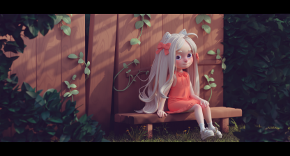 A girl with cat ears