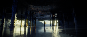 A sci-fi concept art for a movie set