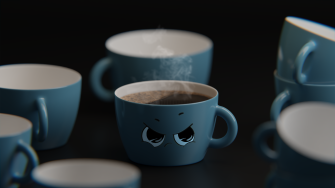 Angry cute cup