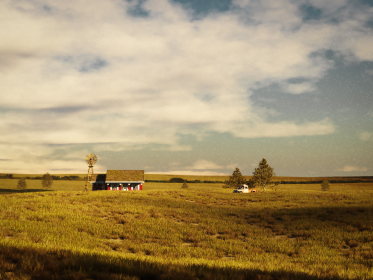 Cottage and Golden Fields