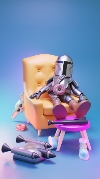 Daily life series - Mando and Grogu