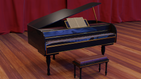 Piano, another art created in Blender.