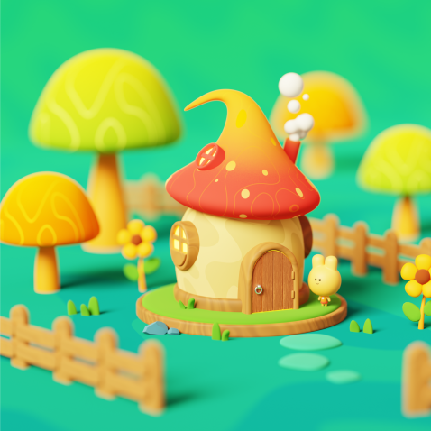 Tiny mushroom house