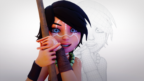 Tribal girl (Rigged 3D Model)
